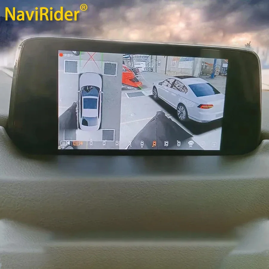 Rear Camera For Car - 360度鳥瞰図車載DVR録画、3Dリアバックアップ・フロントサイド駐車カメラ付き、マツダCX-5、CX9、CX7、CX4、CX3、CX30、CX50、CX60用