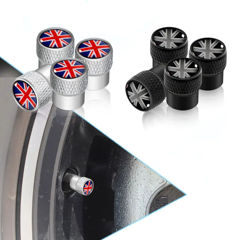 Car Accessories Uk - 4 ピース/セット英国車の金属バッジホイールタイヤバルブキャップタイヤダストカバーユニバーサルミニ車自転車トラックオートバイアクセサリー