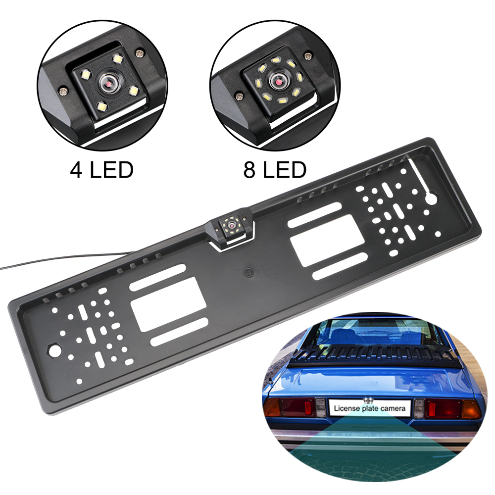 Car Accessories Uk - 12V 車のリアビューカメラ 4/8 LED ヨーロッパ英国ナンバープレートホルダーパーキングセンサー 2.4