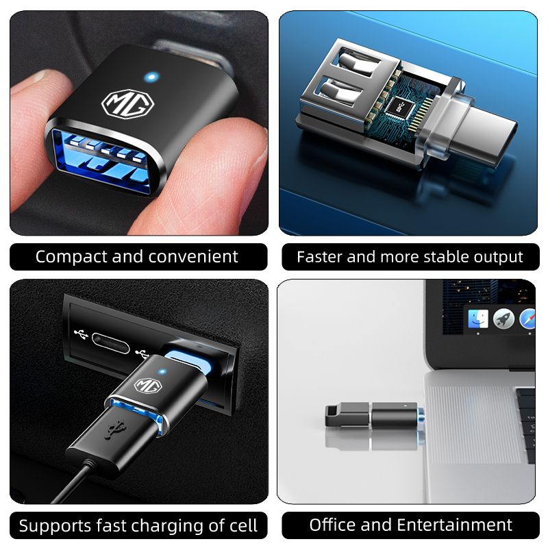 車載LEDタイプC-USB 3.0アダプターケーブルコンバー - Car Accessories Essentials のレビューと価格
