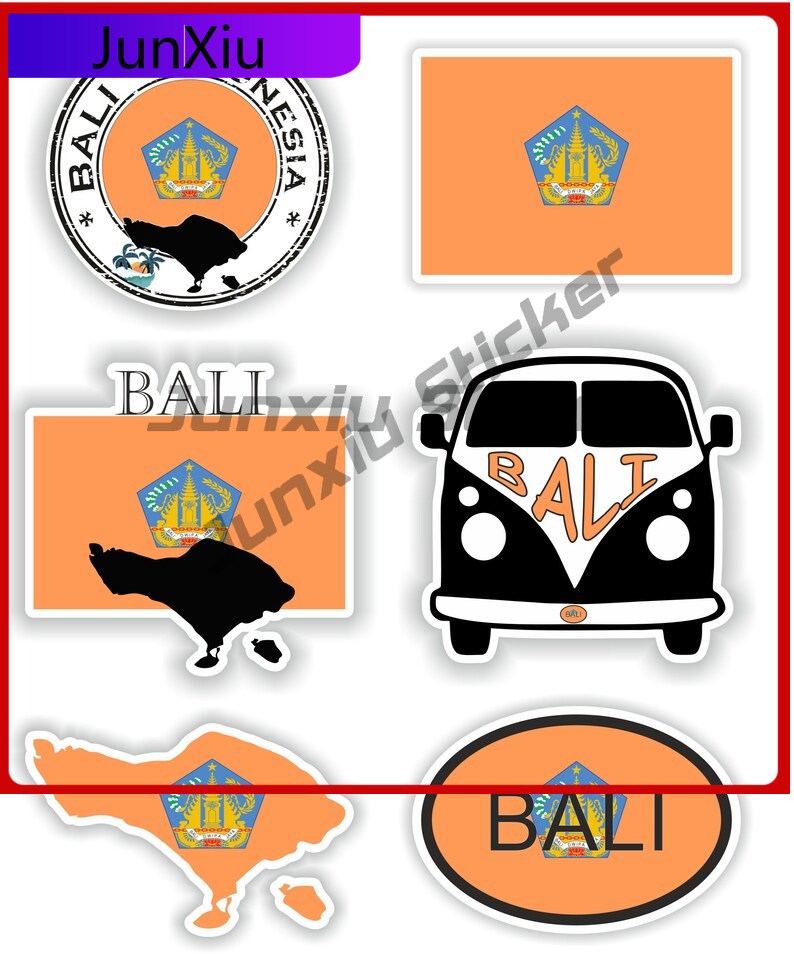 バリ島インドネシア国旗ビニールデカール6枚セットステッカーカ - Car Accessories Bali のレビューと価格