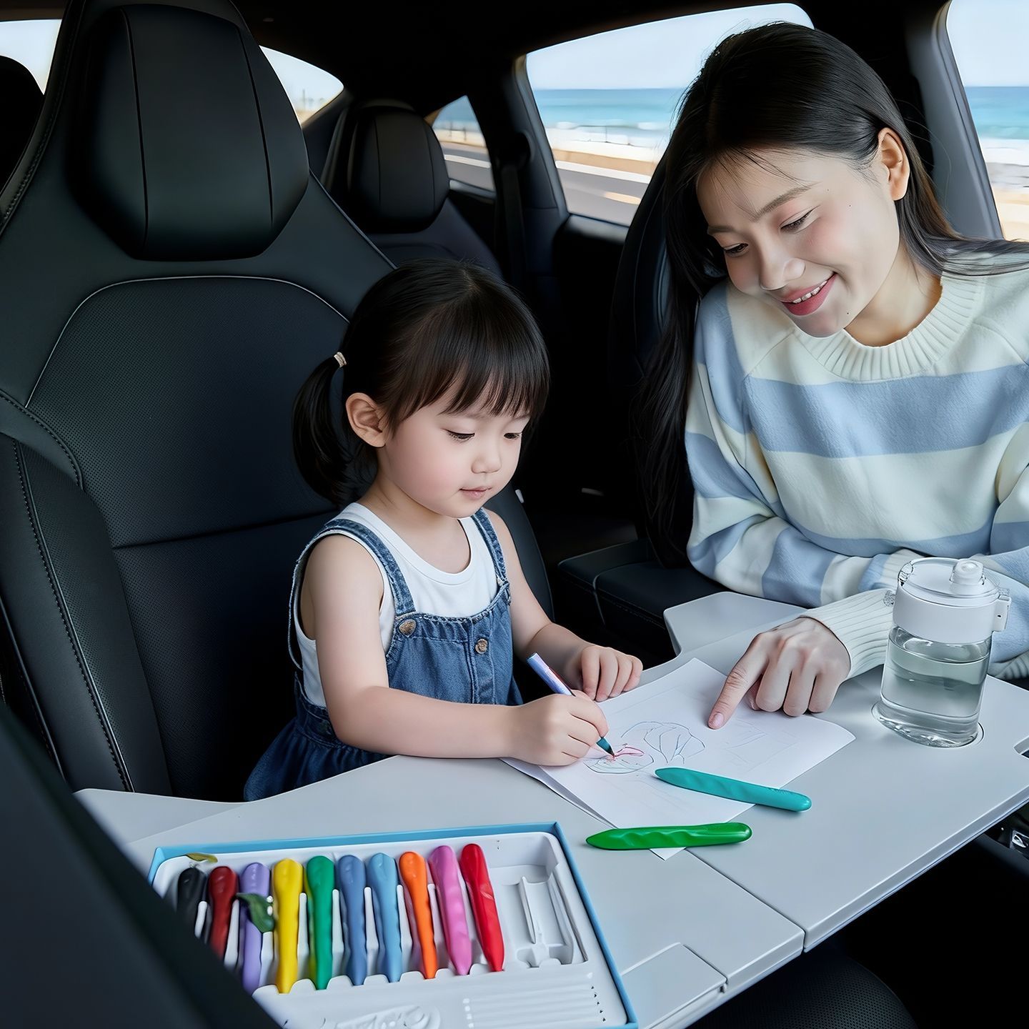 折りたたみ式車用デスク テスラモデル 3/Y/S/X 多機能 - Car Accessories Essentials のレビューと価格