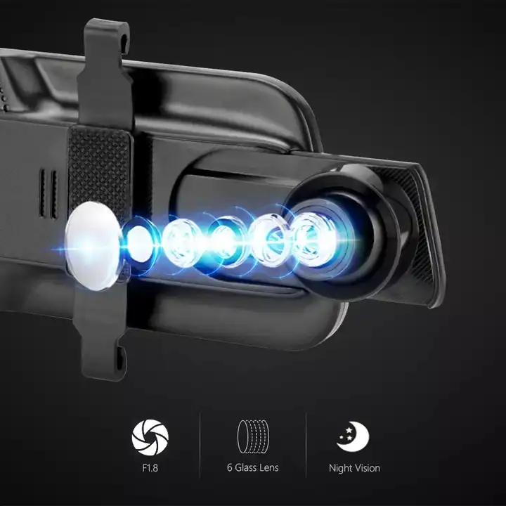10インチミラーダッシュカムナイトビジョン1080P FHD - Rear Camera For Car のレビューと価格
