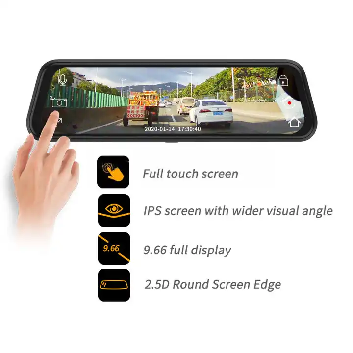 10インチミラーダッシュカムナイトビジョン1080P FHD - Rear Camera For Car のレビューと価格