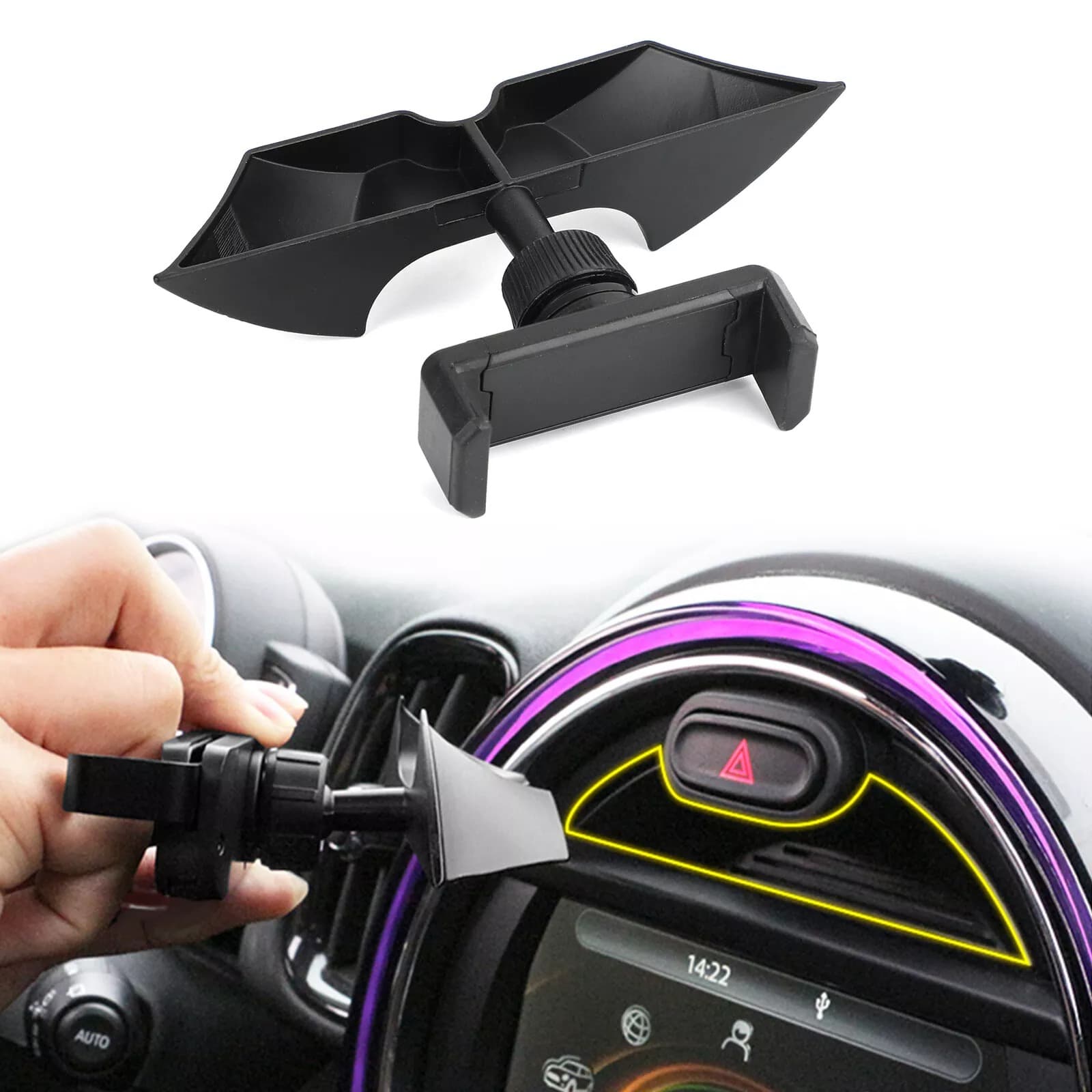 金属車のフロントマウント電話スタンドホルダーユニバーサルカー - Car Accessories Uk のレビューと価格
