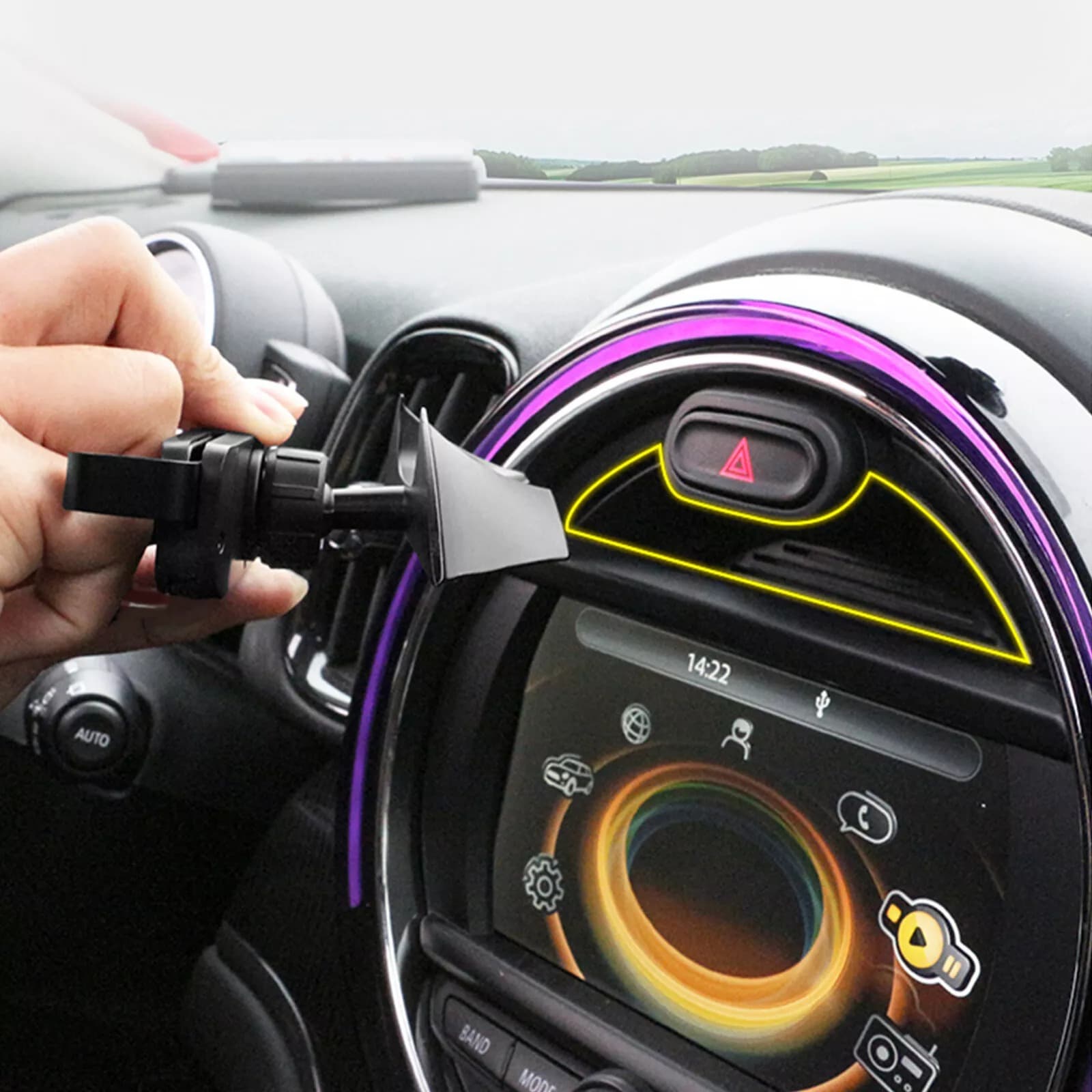 金属車のフロントマウント電話スタンドホルダーユニバーサルカー - Car Accessories Uk のレビューと価格