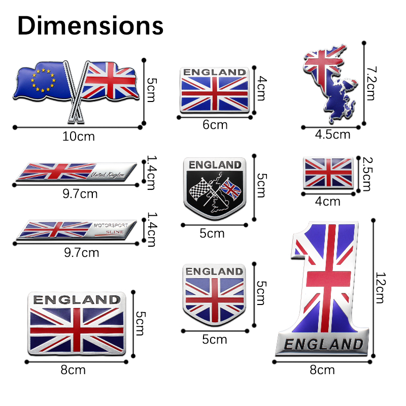 3D アルミイングランド英国英国国旗マップ車オートバイバッジ - Car Accessories Uk のレビューと価格