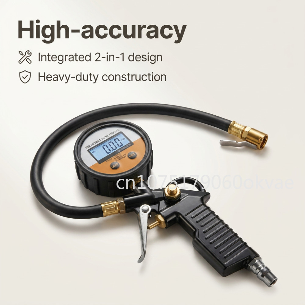 高精度デジタルタイヤ空気圧計＆インフレーターガン 0-255 - Car Accessories Under 200 のレビューと価格