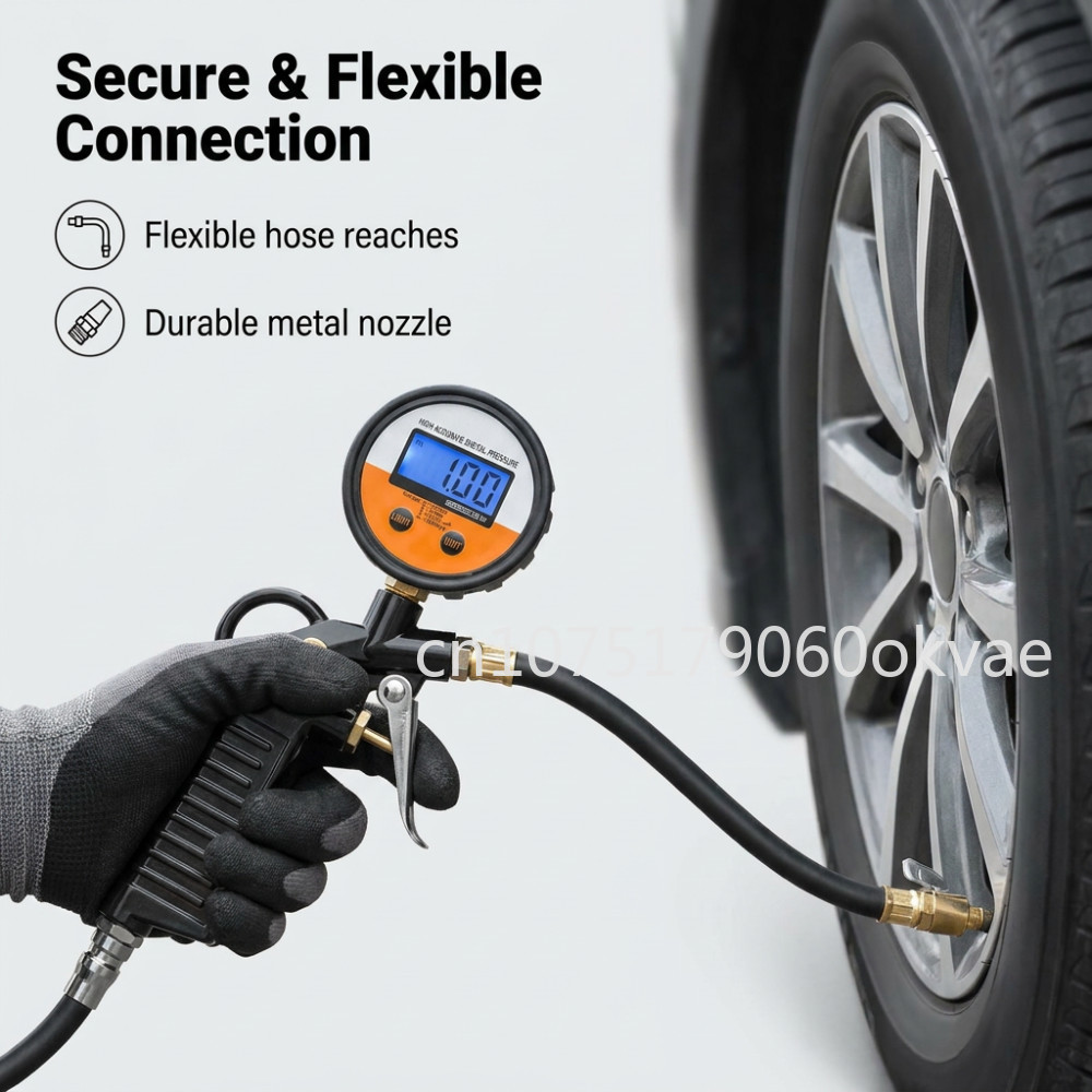 高精度デジタルタイヤ空気圧計＆インフレーターガン 0-255 - Car Accessories Under 200 のレビューと価格